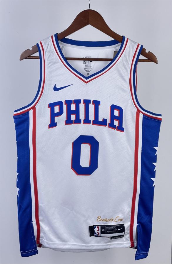NBA Men 2023 Philadelphia 76ers White #0 MAXEY Swingman Jersey