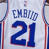 NBA Men 2023 Philadelphia 76ers White #21 EMBIID Swingman Jersey