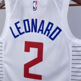 NBA Season 2023 Men Los Angeles Clippers White #2 LEONARD Jersey High Quality Name and Number Print