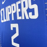 NBA Season 2023 Men Los Angeles Clippers Blue #2 LEONARD Jersey High Quality Name and Number Print