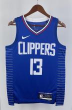 NBA Season 2023 Men Los Angeles Clippers Blue #13 GEORGE Jersey High Quality Name and Number Print