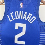 NBA Season 2023 Men Los Angeles Clippers Blue #2 LEONARD Jersey High Quality Name and Number Print