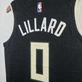 NBA Men 2021 Milwaukee Bucks Black #0 LILLARD Jersey High Quality Name and Number Print