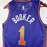 NBA Men 2024 Phoenix Suns Purple City Edition #1 BOOKER Jersey High Quality Name and Number Print