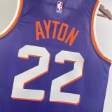 NBA Men 2024 Phoenix Suns Purple #22 AYTON Jersey High Quality Name and Number Print