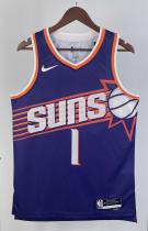 NBA Men 2024 Phoenix Suns Purple #1 BOOKER Jersey High Quality Name and Number Print
