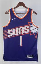 NBA Men 2024 Phoenix Suns Purple #1 BOOKER Jersey High Quality Name and Number Print