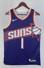 NBA Men 2024 Phoenix Suns Purple #1 BOOKER Jersey High Quality Name and Number Print