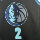 NBA Men Season 2023 Dallas Mavericks Black #2 IRVING Jersey High Quality Name and Number Print