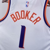 NBA Men 2024 Phoenix Suns White #1 BOOKER Jersey High Quality Name and Number Print
