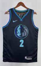 NBA Men Season 2023 Dallas Mavericks Black #2 IRVING Jersey High Quality Name and Number Print