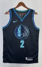 NBA Men Season 2023 Dallas Mavericks Black #2 IRVING Jersey High Quality Name and Number Print