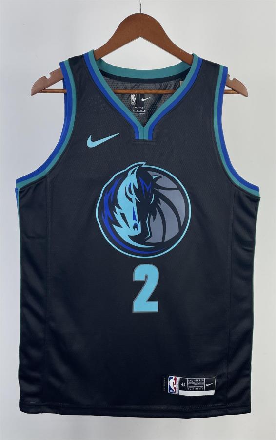 NBA Men Season 2023 Dallas Mavericks Black #2 IRVING Jersey High Quality Name and Number Print