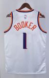 NBA Men 2024 Phoenix Suns White #1 BOOKER Jersey High Quality Name and Number Print