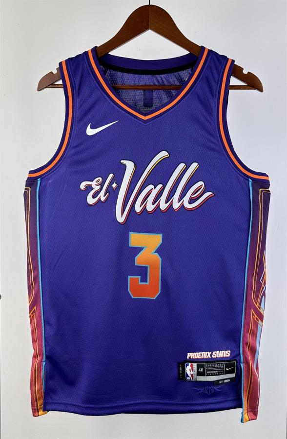 NBA Men 2024 Phoenix Suns Purple City Edition #3 BEAL Jersey High Quality Name and Number Print