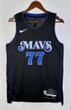 NBA  Season 2024 Dallas Mavericks Black #77 DONCIC Jersey High Quality Name and Number Print