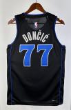 NBA  Season 2024 Dallas Mavericks Black #77 DONCIC Jersey High Quality Name and Number Print