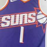 NBA Men 2024 Phoenix Suns Purple #1 BOOKER Jersey High Quality Name and Number Print