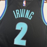 NBA Men Season 2023 Dallas Mavericks Black #2 IRVING Jersey High Quality Name and Number Print