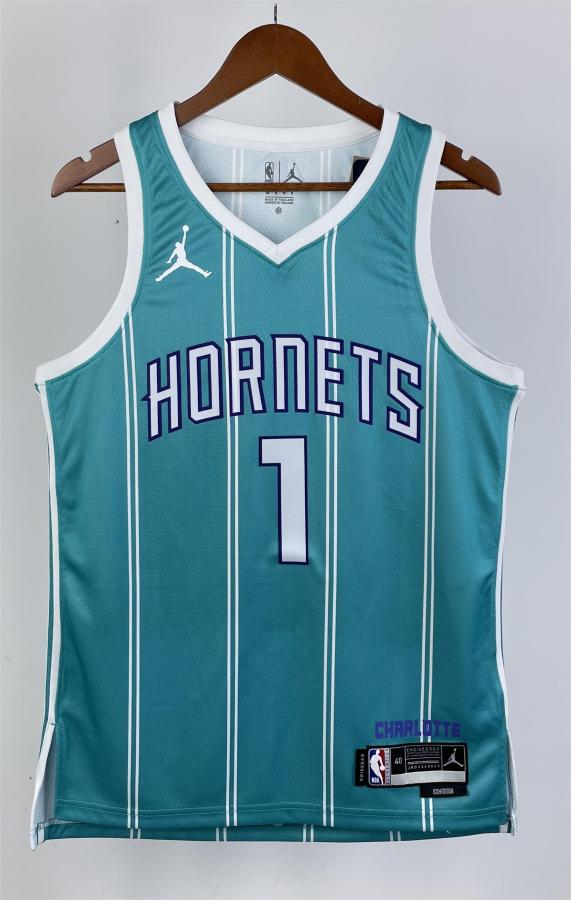 NBA Men 2023 Charlotte Hornets Green #1 BALL Jersey High Quality Name and Number Print