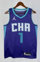 NBA Men New Season Charlotte Hornets #1 BALL Purple Jersey High Quality Name and Number Print
