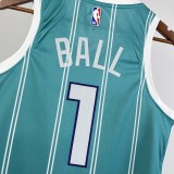 NBA Men 2023 Charlotte Hornets Green #1 BALL Jersey High Quality Name and Number Print