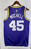 NBA 2024 Men Utah Jazz Purple #45 MITCHELL Jersey High Quality Name and Number Print