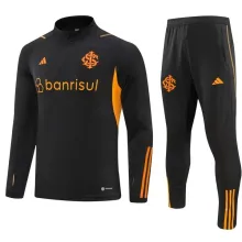 23/24 Internacional Kids Black Sweater Tracksuit with Sponsor Thai Quality