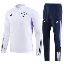 23/24 Cruzeiro Kids White Sweater Tracksuit  Thai Quality