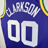 NBA 2024 Men Utah Jazz Purple #00 CLARKSON Jersey High Quality Name and Number Print