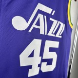 NBA 2024 Men Utah Jazz Purple #45 MITCHELL Jersey High Quality Name and Number Print