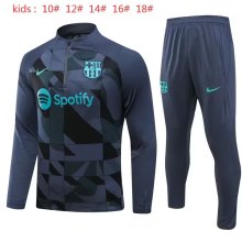 23/24 Barcelona Kids Dark Grey Sweater Tracksuit Thai Quality