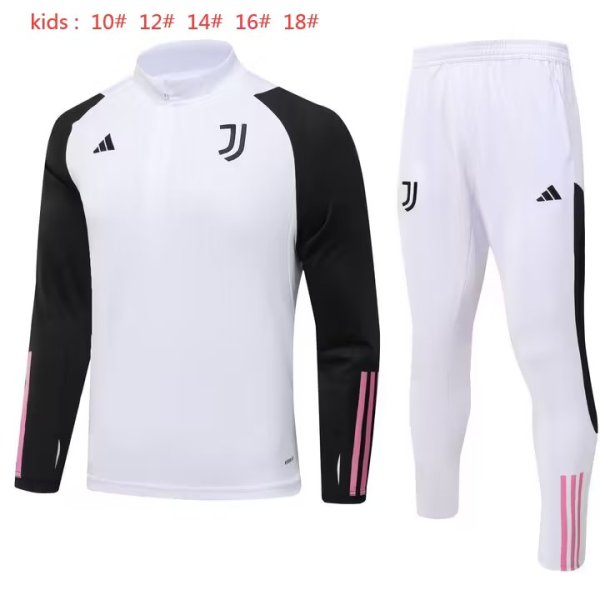 23/24 Juventus Kids White Sweater Tracksuit Thai Quality
