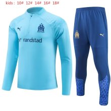 23/24 Marseille Kids Blue Sweater Tracksuit Thai Quality