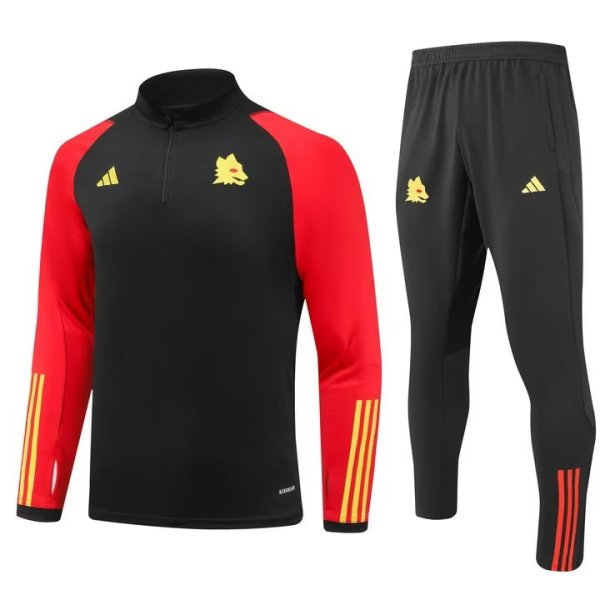 23/24 Roma Kids Black Sweater Tracksuit Thai Quality