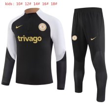 23/24 Chelsea Kids Black Sweater Tracksuit Thai Quality
