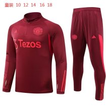 23/24 Roma Kids Purplish Red Sweater Tracksuit Thai Quality