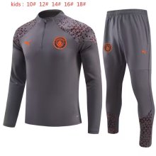 23/24 Man City Kids Grey Sweater Tracksuit Thai Quality