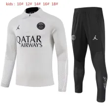 23/24 PSG Kids Light Grey Sweater Tracksuit Thai Quality