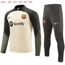 23/24 Barcelona Kids Beige Sweater Tracksuit Thai Quality