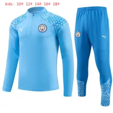 23/24 Man City Kids Blue Sweater Tracksuit Thai Quality
