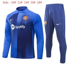 23/24 Barcelona Kids Blue Sweater Tracksuit Thai Quality