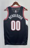 NBA 2023 Portland Trail Blazers Black #00 HENDERSON Jersey High Quality Name and Number Print