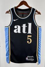 NBA Men 2024 Atlanta Hawks Black City Edition #5 MURRAY Jersey High Quality Name and Number Print
