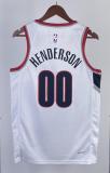 NBA 2023 Portland Trail Blazers White #00 HENDERSON Jersey High Quality Name and Number Print