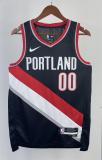 NBA 2023 Portland Trail Blazers Black #00 HENDERSON Jersey High Quality Name and Number Print