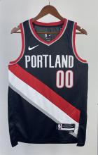 NBA 2023 Portland Trail Blazers Black #00 HENDERSON Jersey High Quality Name and Number Print