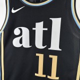 NBA Men 2024 Atlanta Hawks Black City Edition #11 YOUNG Jersey High Quality Name and Number Print