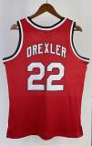 NBA 1983-84 Portland Trail Blazers Retro Red #22 DREXLER Jersey High Quality Name and Number Print