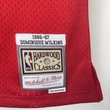 NBA Men 85-86 Atlanta Hawks Red #21 WILKINS Jersey High Quality Name and Number Print